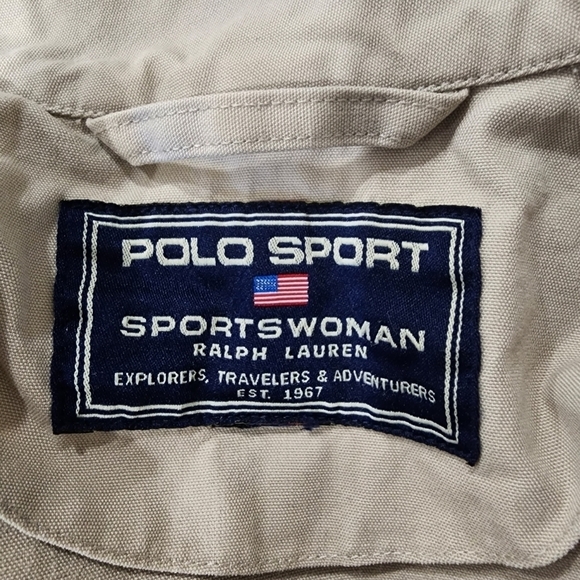 Vintage Ralph Lauren Polo Sport Sportswoman 90s Safari Utility Khaki Jacket sz 6 - Picture 9 of 11